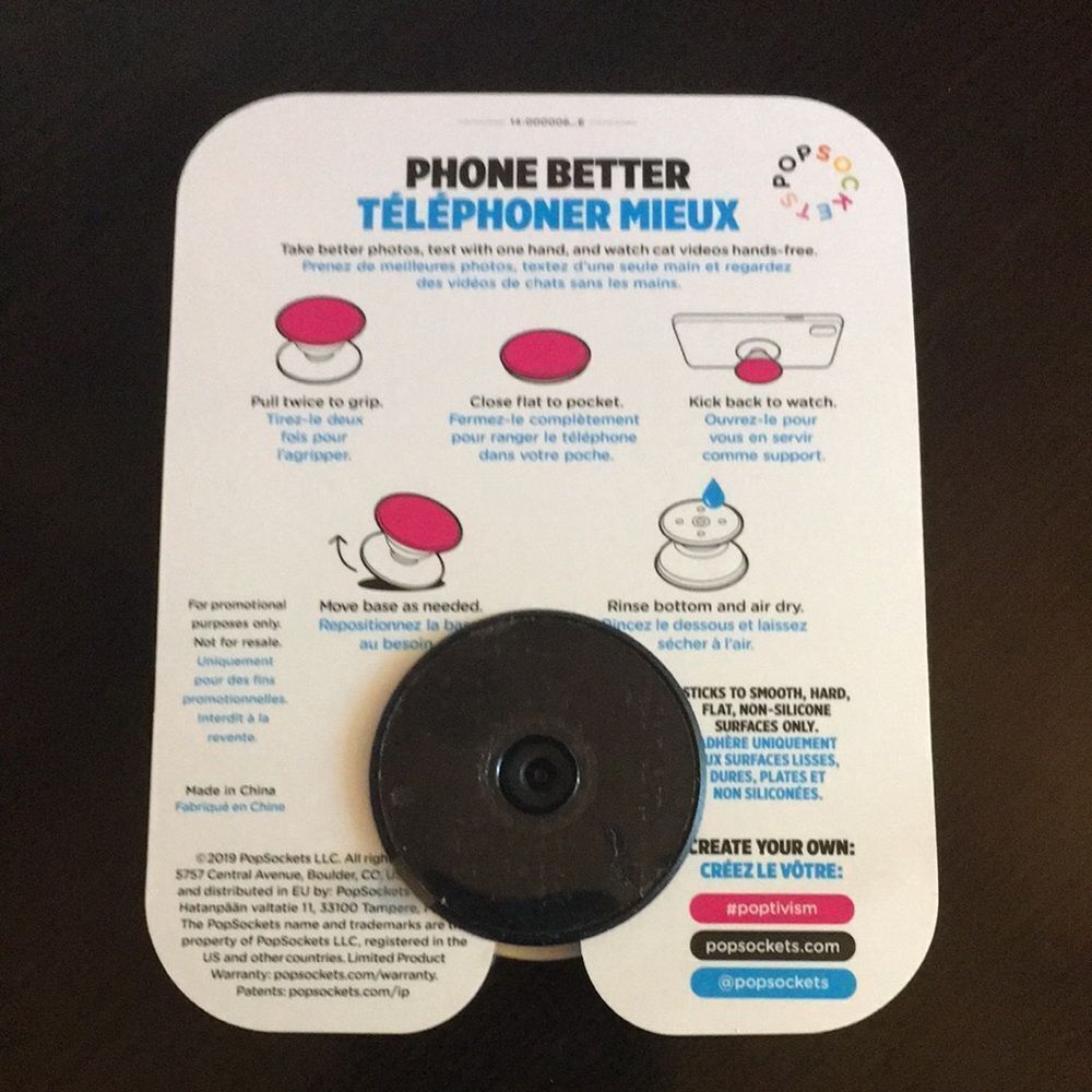 PopSocket Phone Grip with Black and White Design - Picture 2 of 2